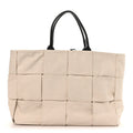 Canvas Maxi Intrecciato Large Arco Tote Beige Black
