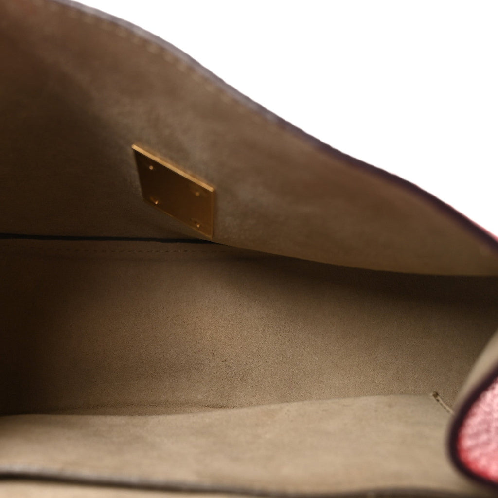 Grained Lambskin Drew Shoulder Bag Plaid Red