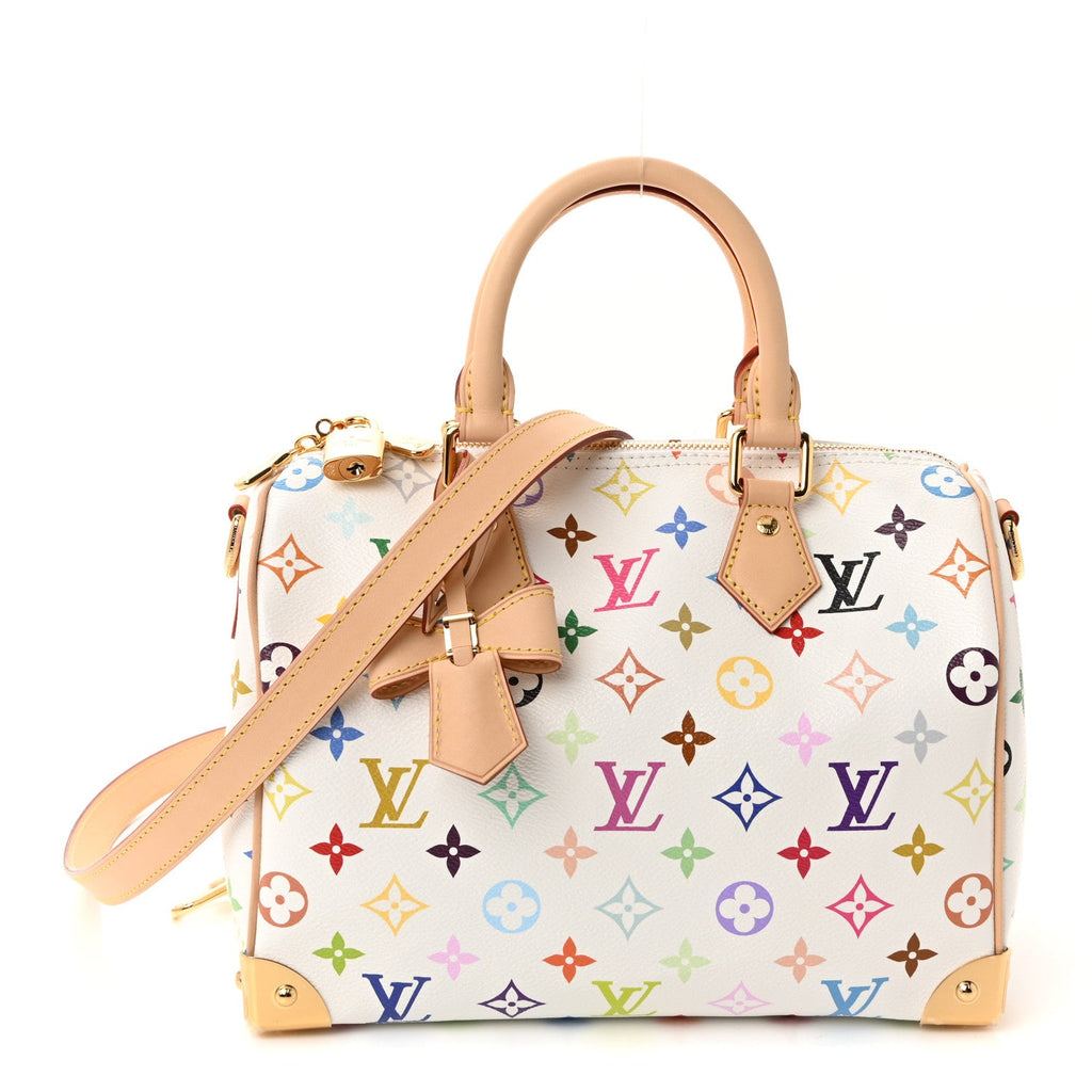 LV X TM Monogram Multicolor Speedy Bandouliere 25 White