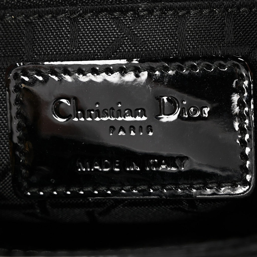 Patent Cannage Mini Lady Dior Black