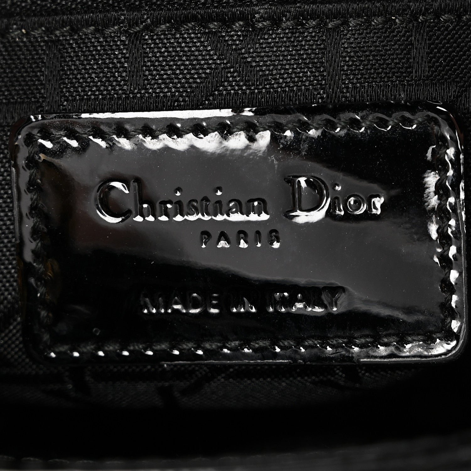 Patent Cannage Mini Lady Dior Black