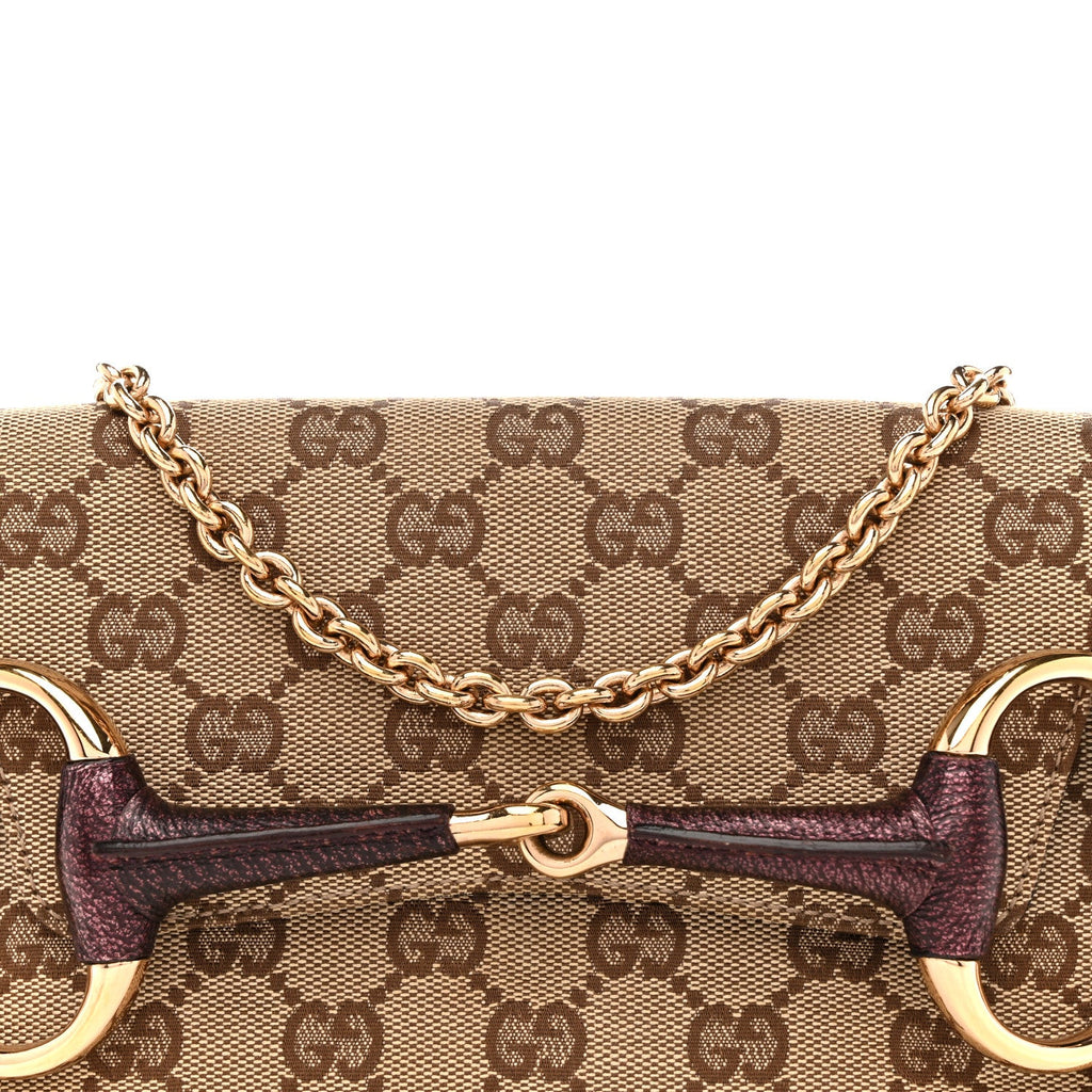 Monogram Small Horsebit Chain Clutch Purple