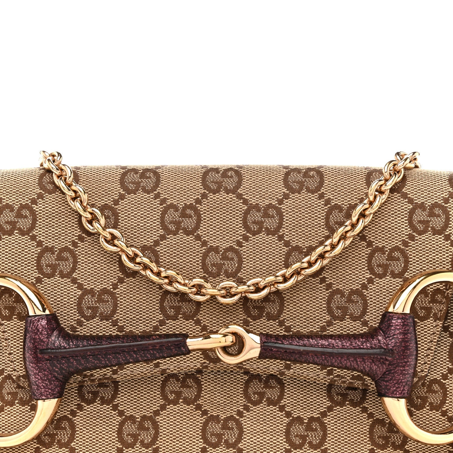 Monogram Small Horsebit Chain Clutch Purple
