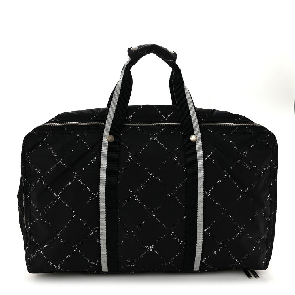 Nylon Large Travel Duffle Bag Black