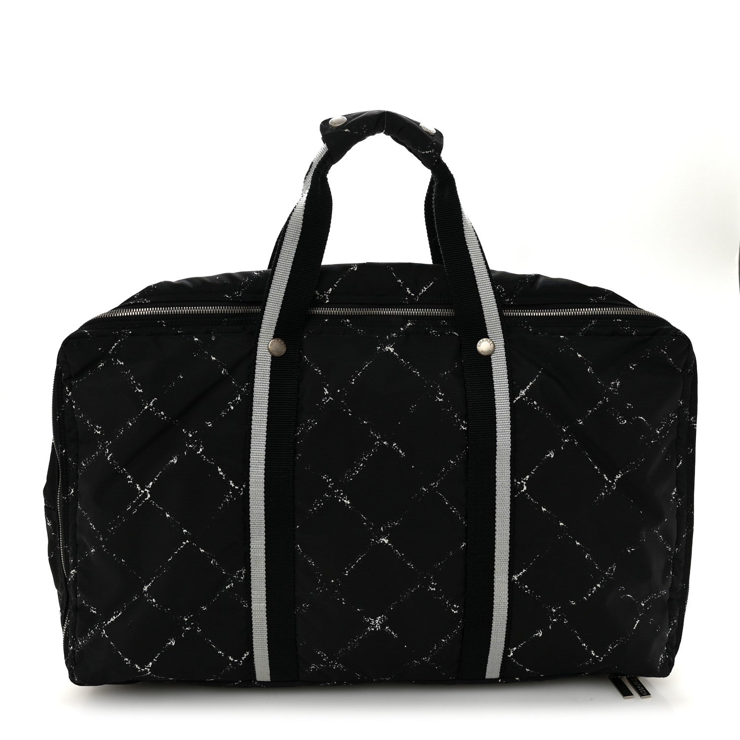 Nylon Large Travel Duffle Bag Black