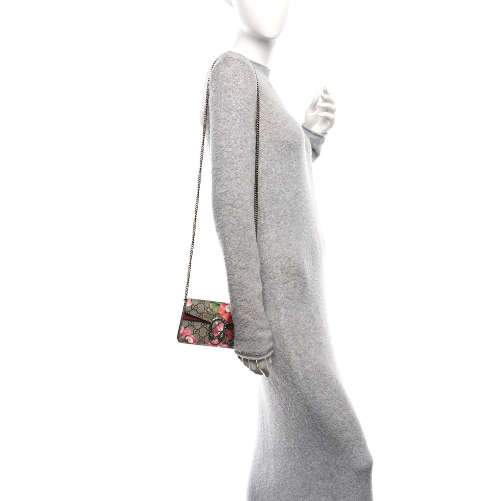 GG Supreme Monogram Blooms Super Mini Dionysus Shoulder Bag Beige Multicolor Dry Rose