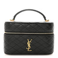 Lambskin Quilted Mini Gaby Vanity Case Black