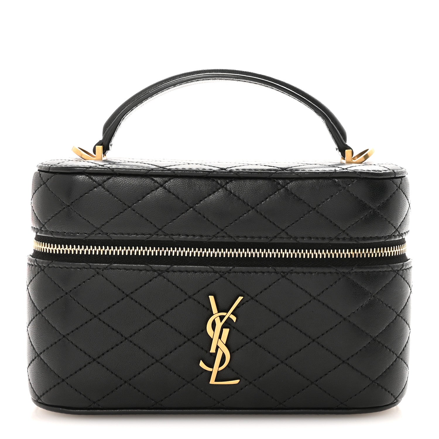 Lambskin Quilted Mini Gaby Vanity Case Black