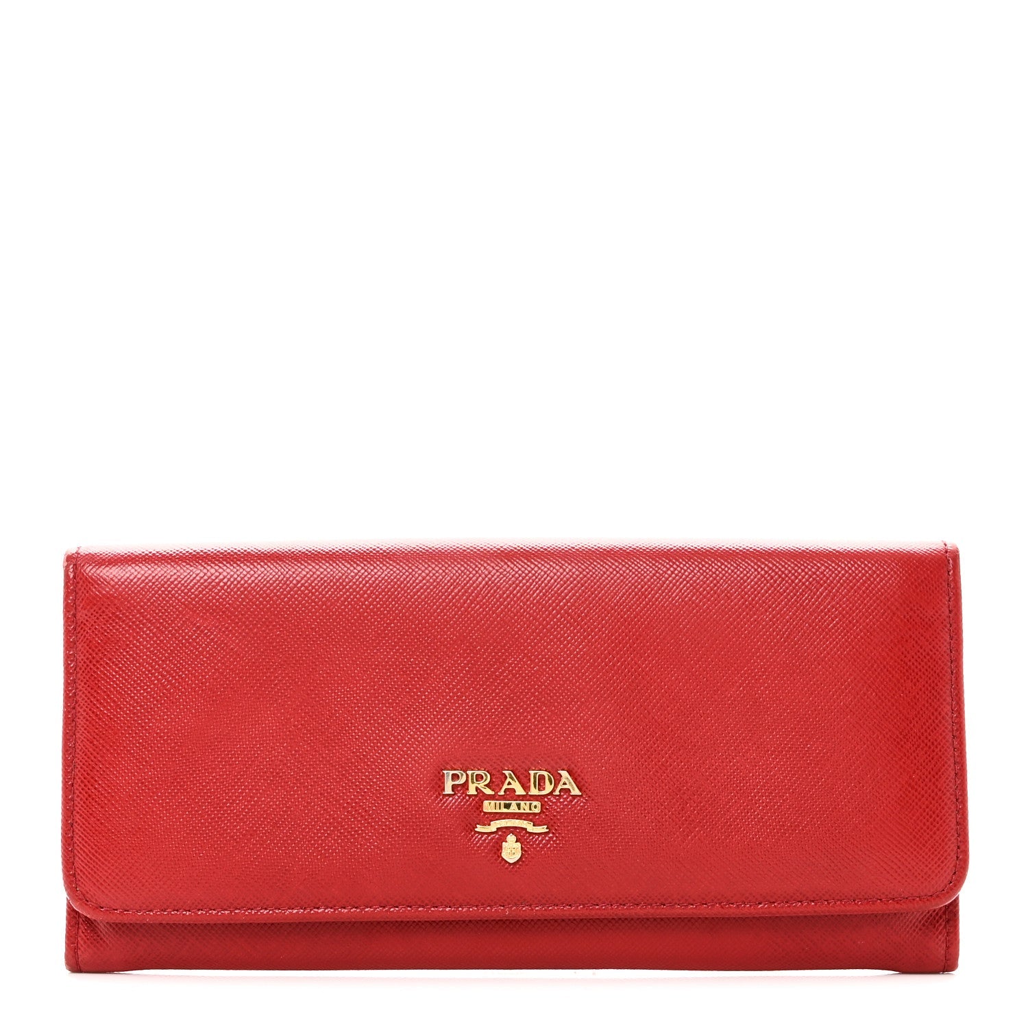 Saffiano Metal Continental Flap Wallet Fuoco