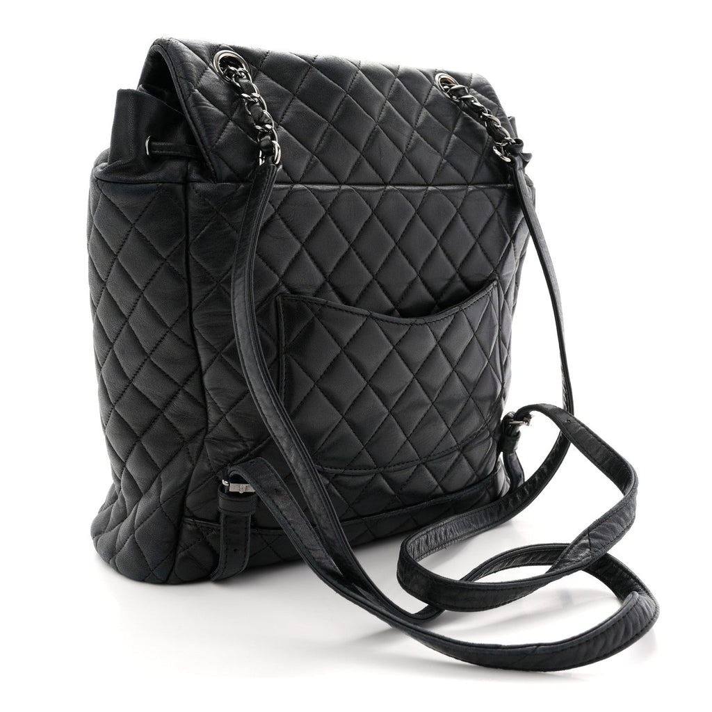 Calfskin Quilted Small Urban Spirit Backpack Black