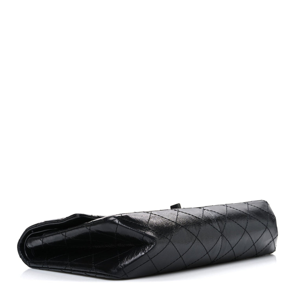 Metallic Aged Calfskin Quilted 2.55 Reissue 226 Flap So Black