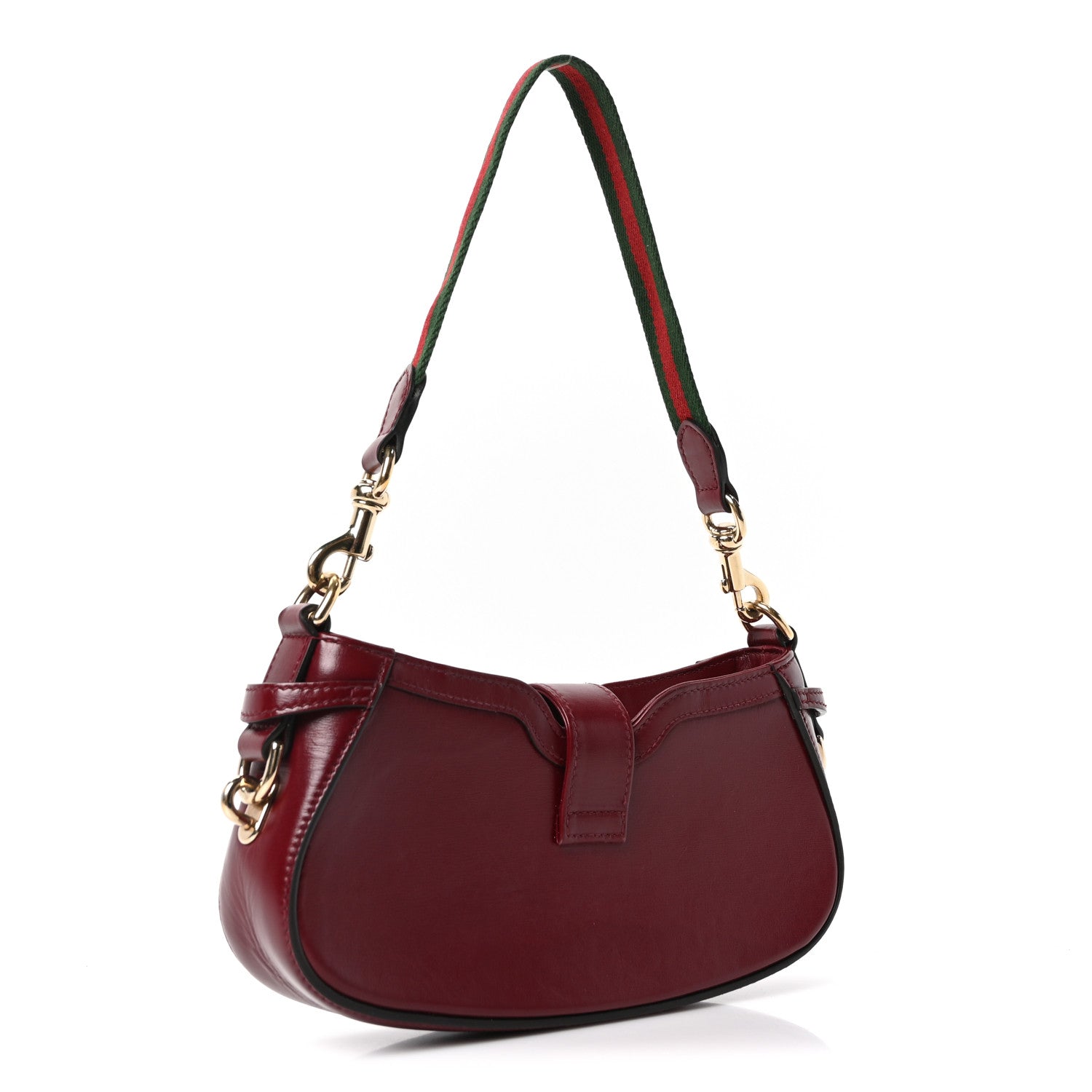 Calfskin Mini Moon Side Shoulder Bag Rosso Ancora