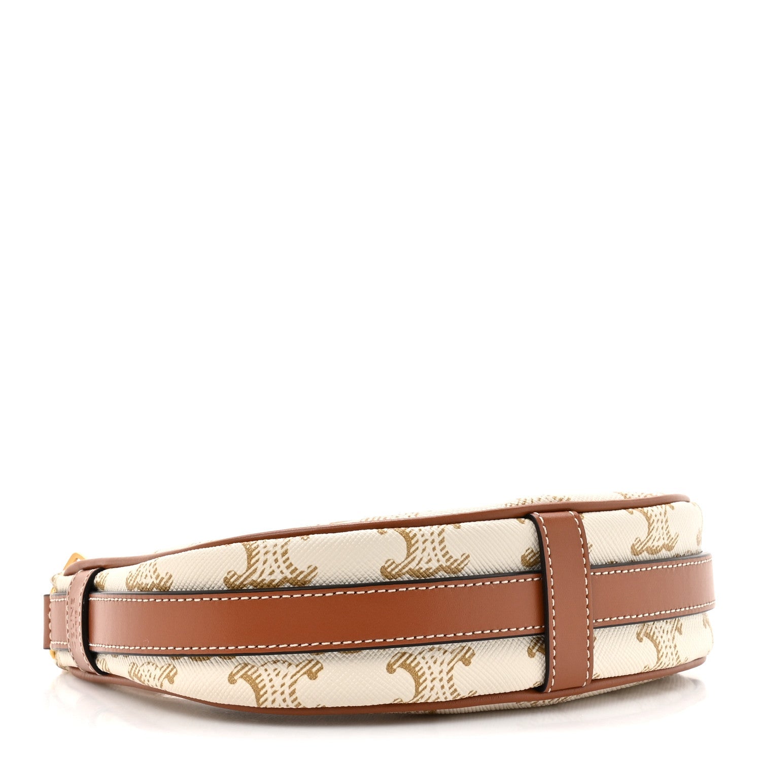 Canvas Calfskin Mini Ava Triomphe Shoulder Bag White