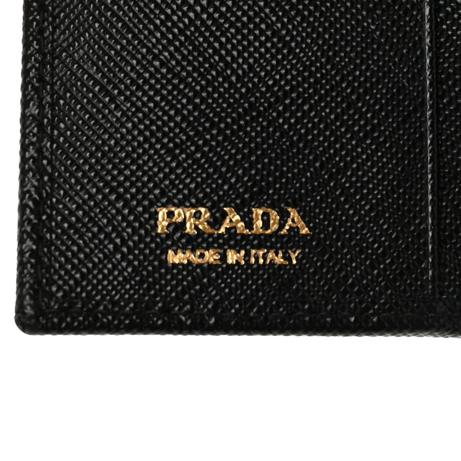 Saffiano Small Triangle Bi-Fold Wallet Black