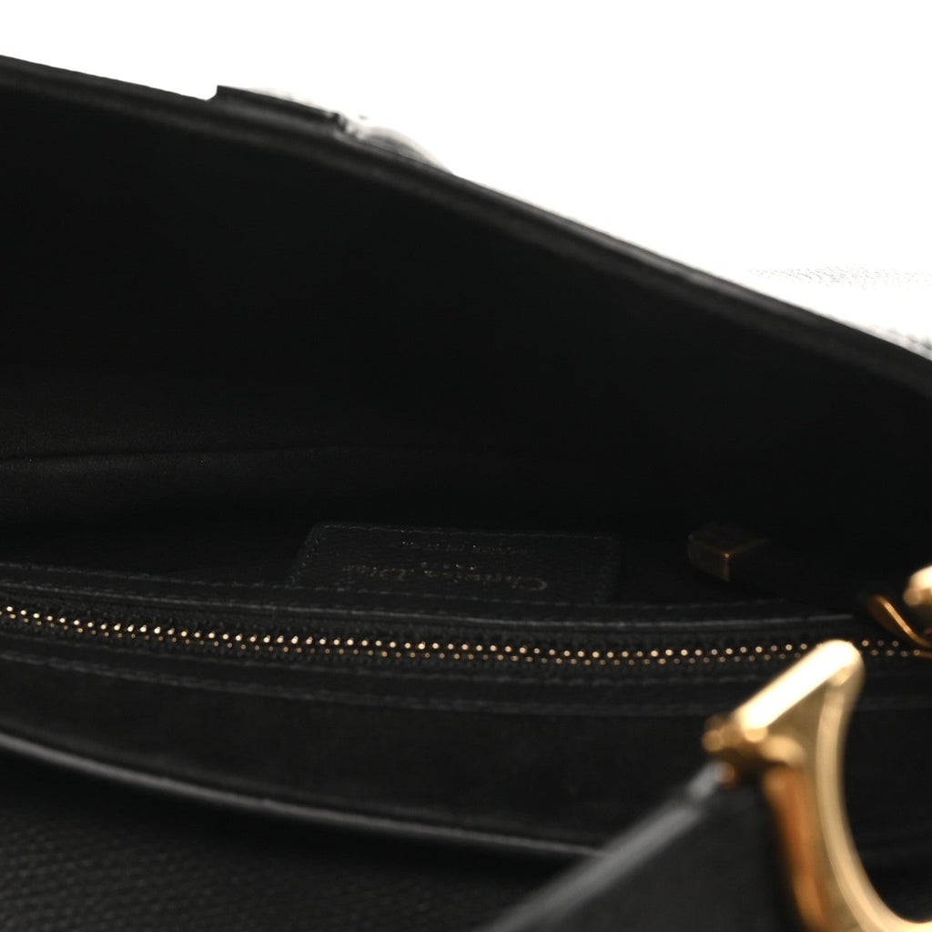 Grained Calfskin Saddle Bag Black