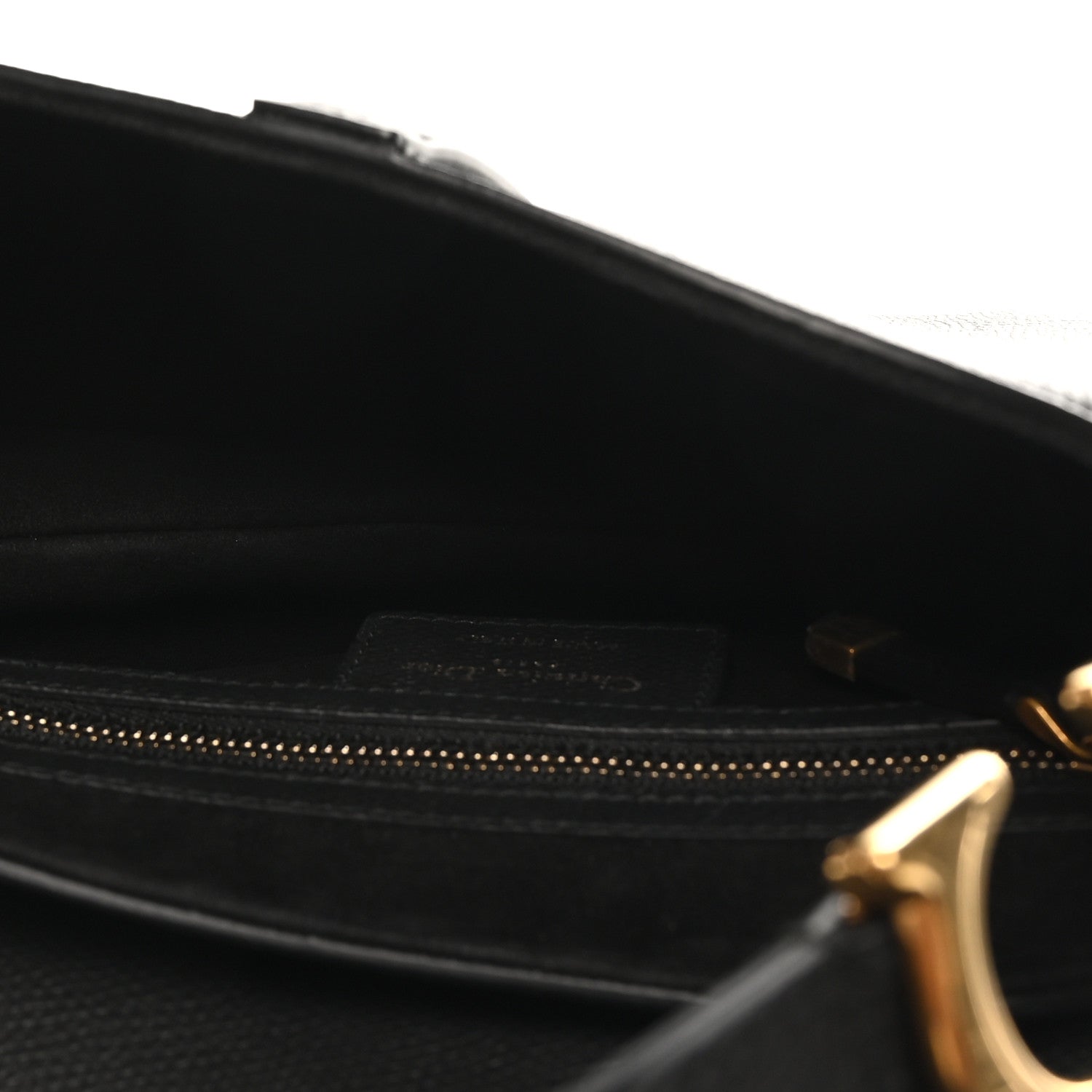Grained Calfskin Saddle Bag Black
