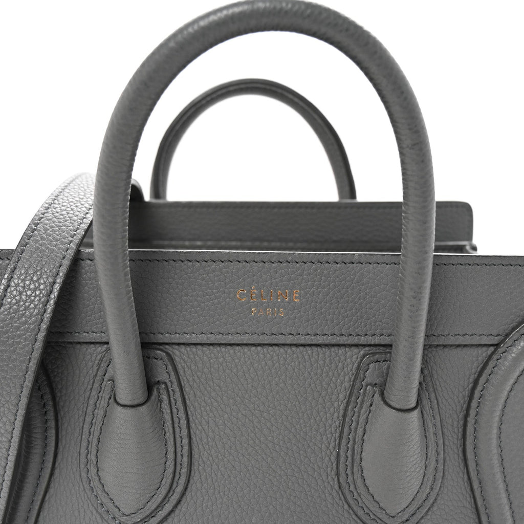 Baby Drummed Calfskin Nano Luggage Kohl