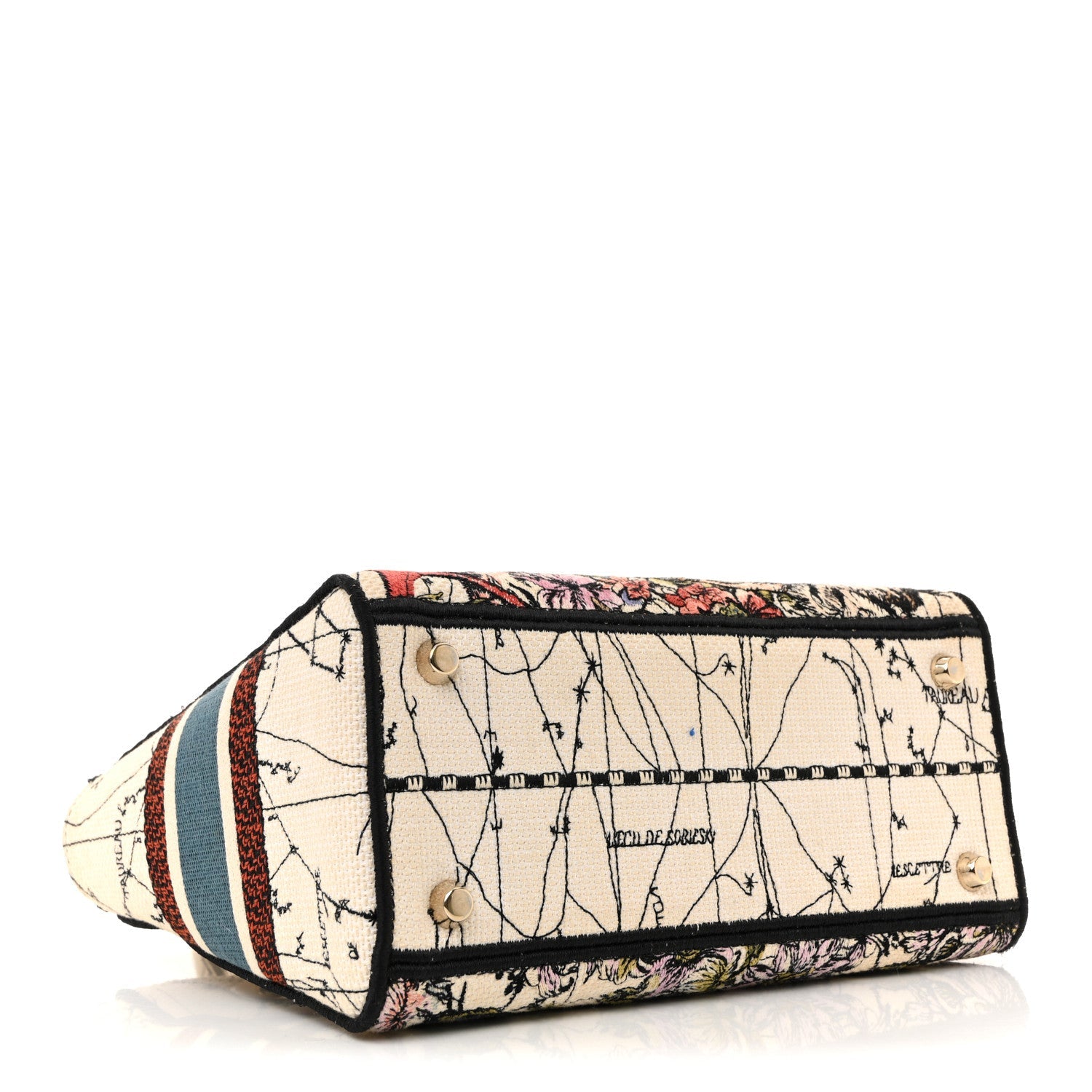 Canvas Constellation Embroidered Medium Lady D-Lite Latte Multicolor