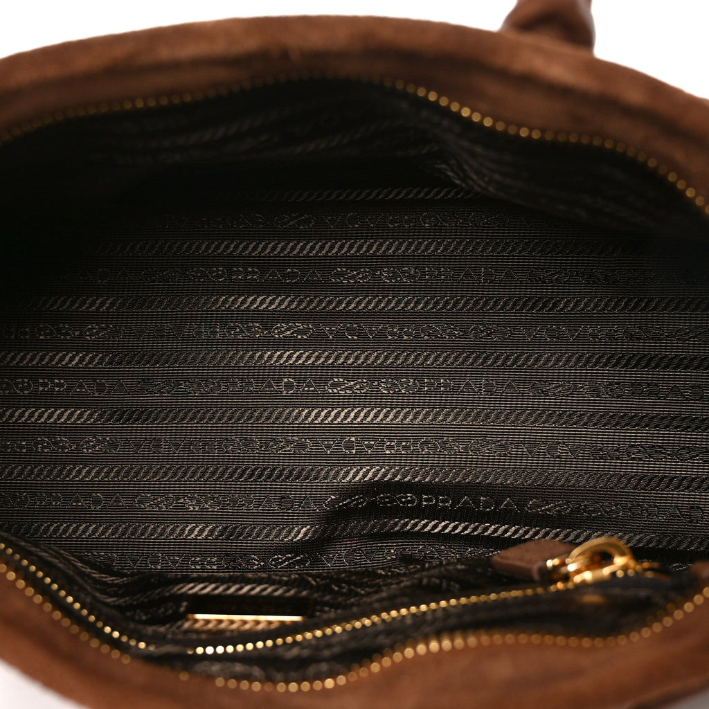 Suede Triangle Medium Bonnie Shoulder Bag Cacao
