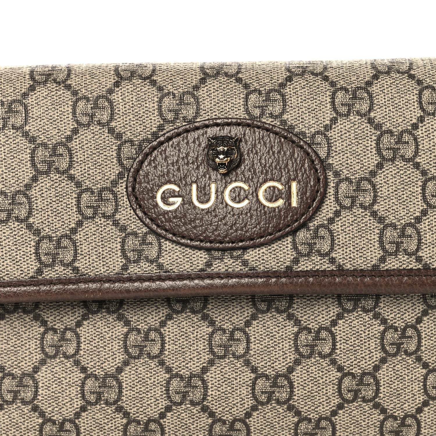 GG Supreme Monogram Neo Vintage Web Belt Bag Brown