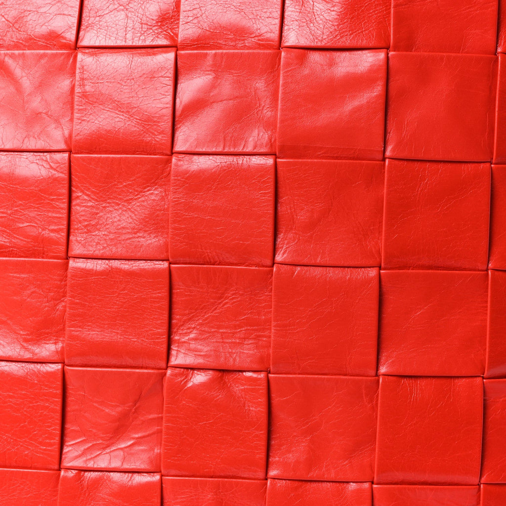 Calfskin Maxi Intrecciato Cassette Tote Tomato
