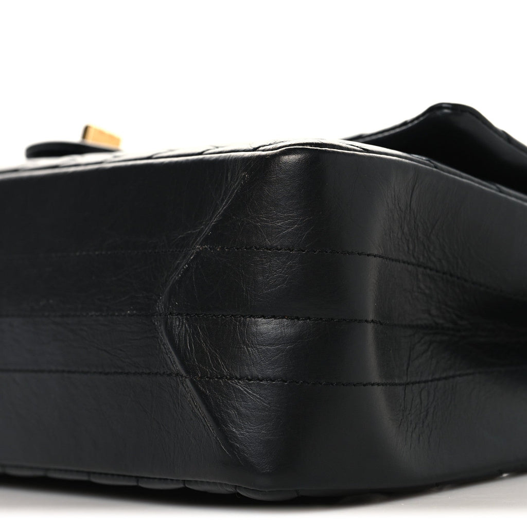 Aged Calfskin Chevron Quilted 2.55 Reissue 226 Flap  Black