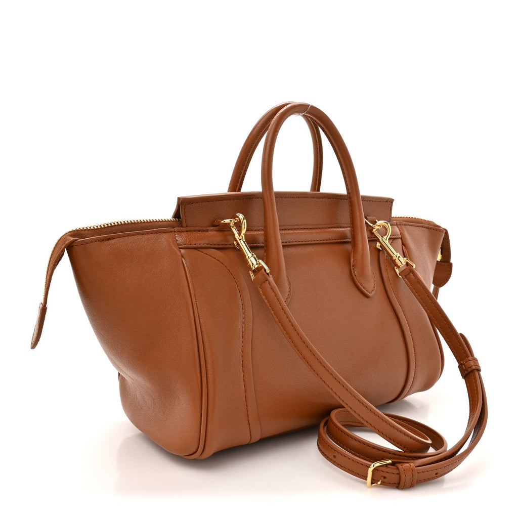 Supple Shiny Lambskin Small New Luggage Soft Tan