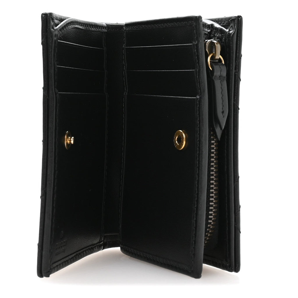 Calfskin Matelasse GG Marmont  Case Wallet Black