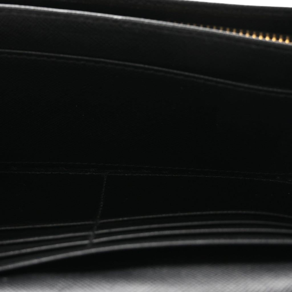Saffiano Metal Continental Flap Wallet Black