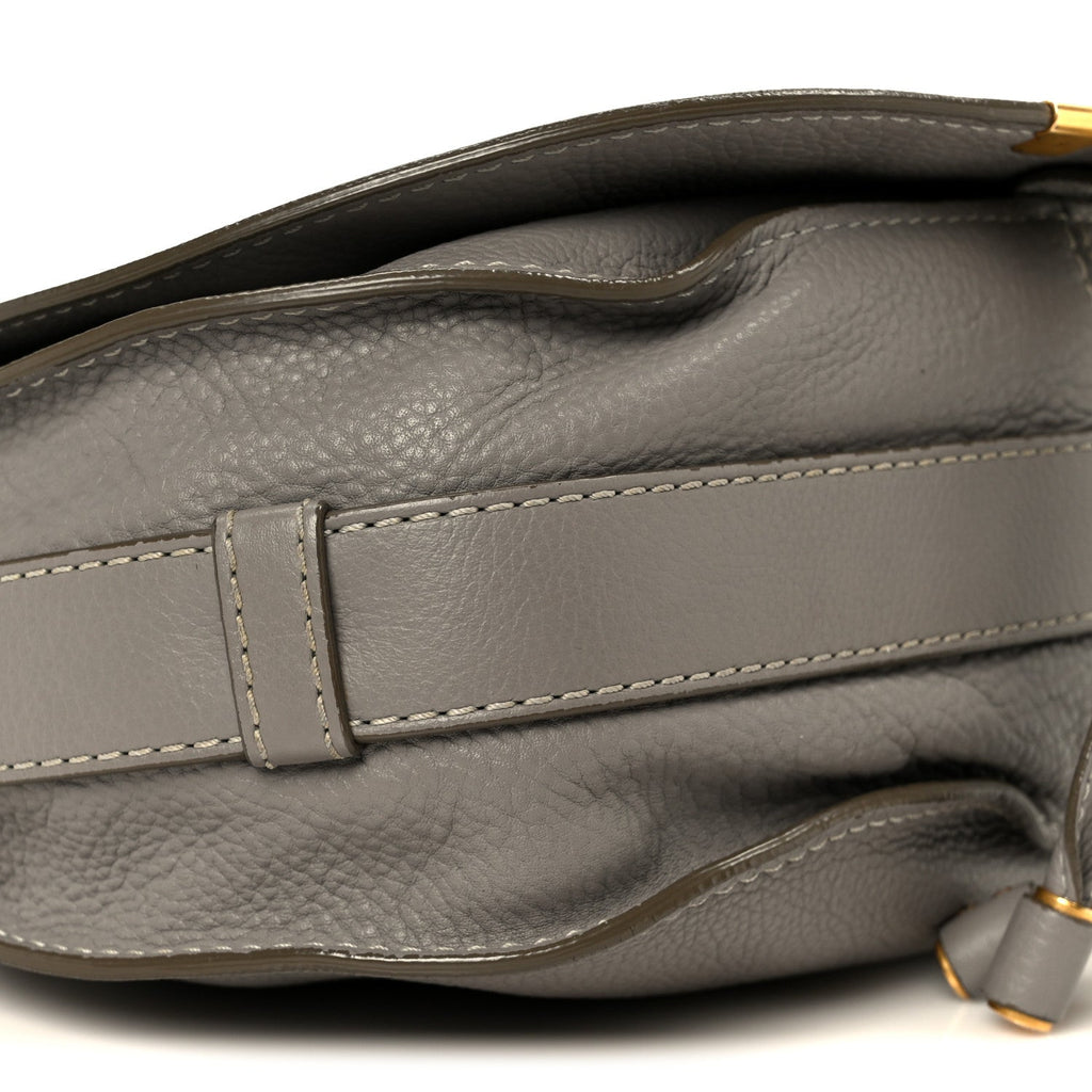 Calfskin Medium Marcie Round Crossbody Bag Cashmere Grey
