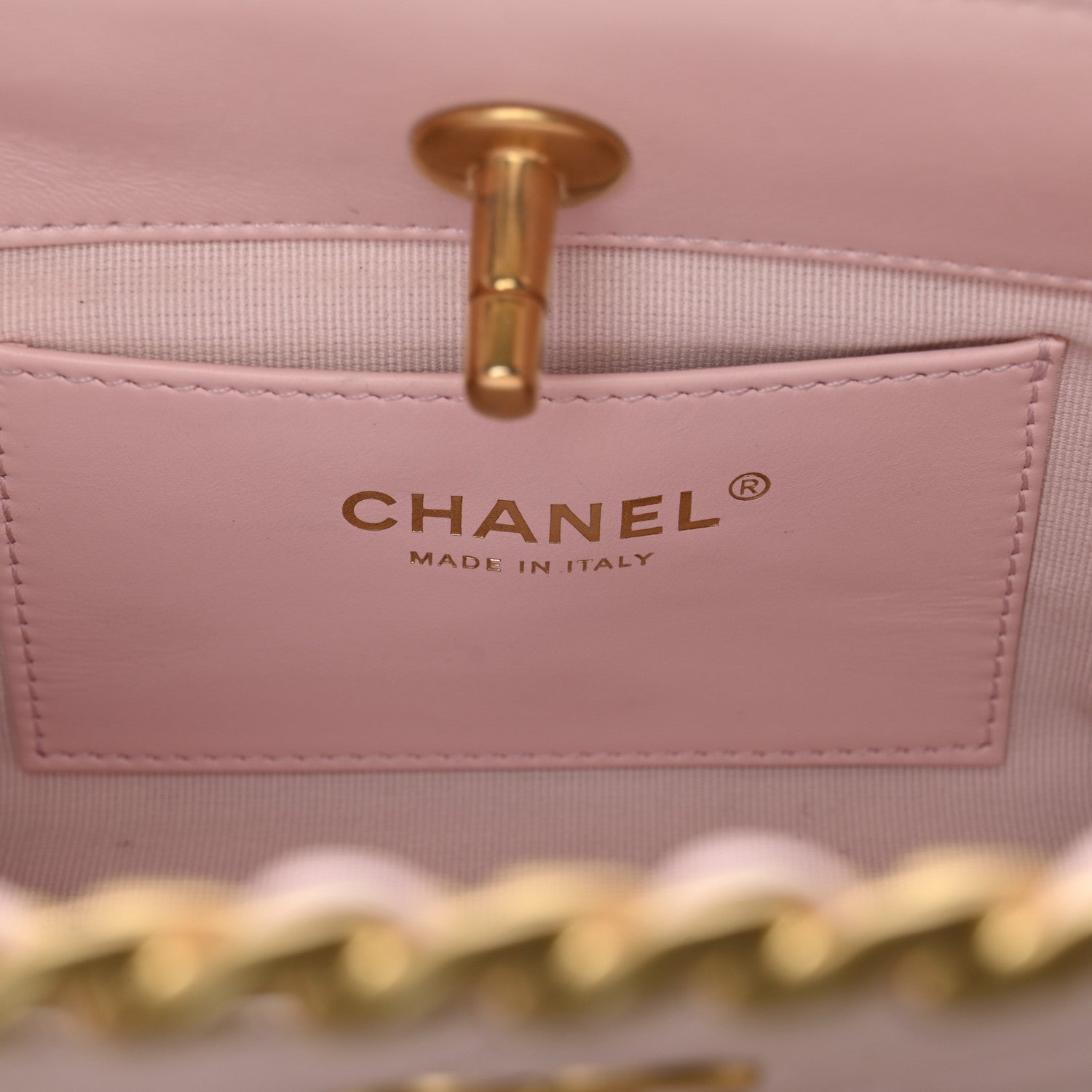 Shiny Lambskin Small Shopping Bag Light Pink