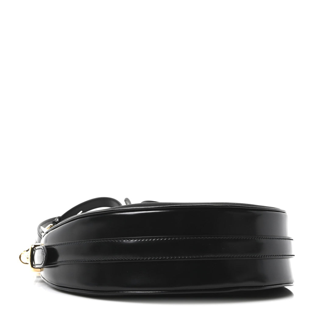 Re-Nylon Spazzolato Small Arque Shoulder Bag Black