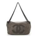 Lambskin Studded Accordion CC Flap Grey