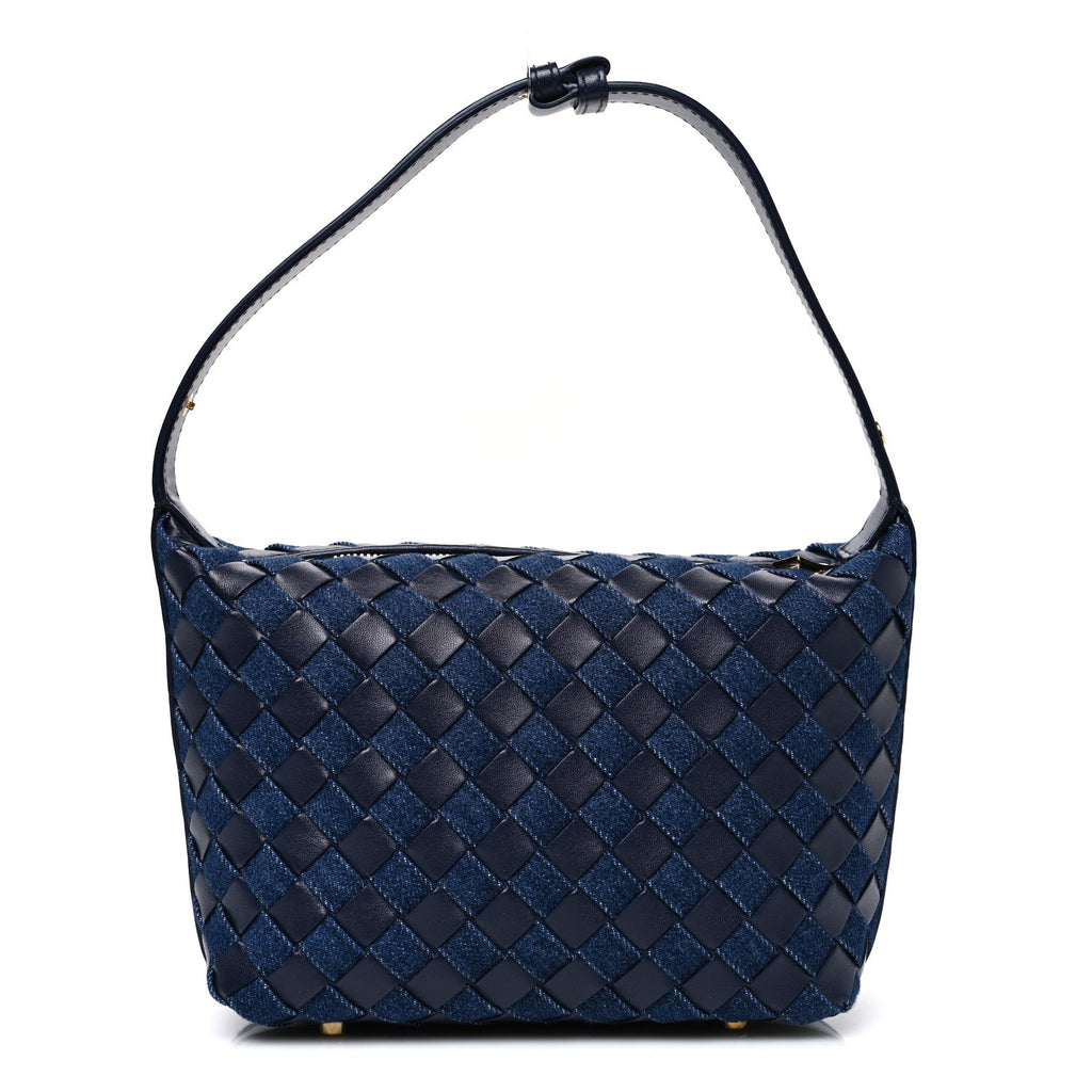 Nappa Denim Intrecciato Mini Wallace Abyss Indigo