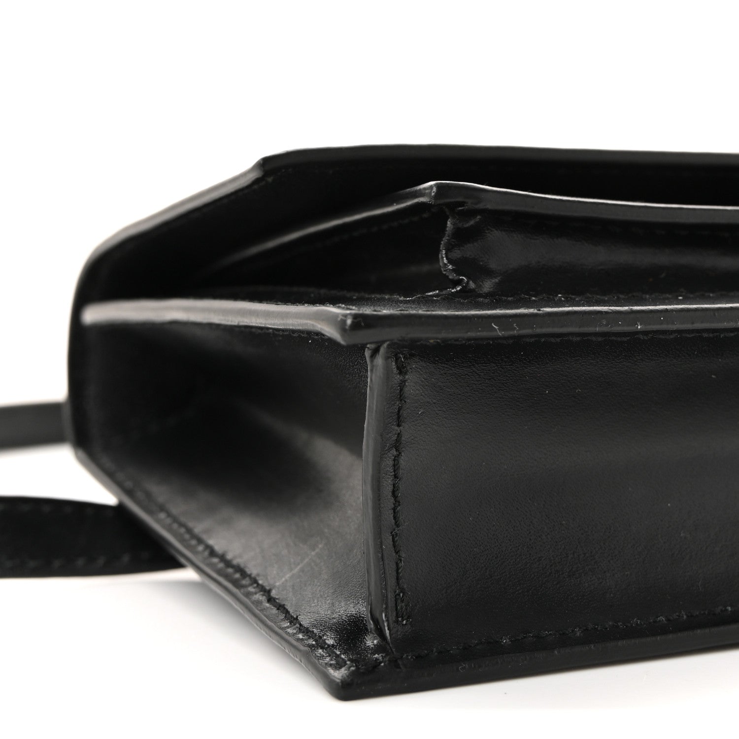Shiny Box Calfskin Monochrome XS Sharp Belt Bag Black