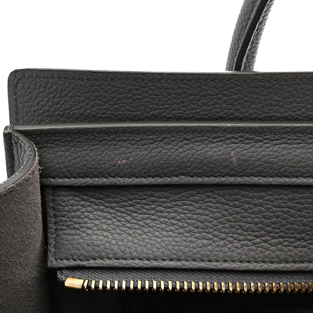 Baby Drummed Calfskin Micro Luggage Kohl