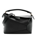 Calfskin Small Puzzle Edge Bag Black
