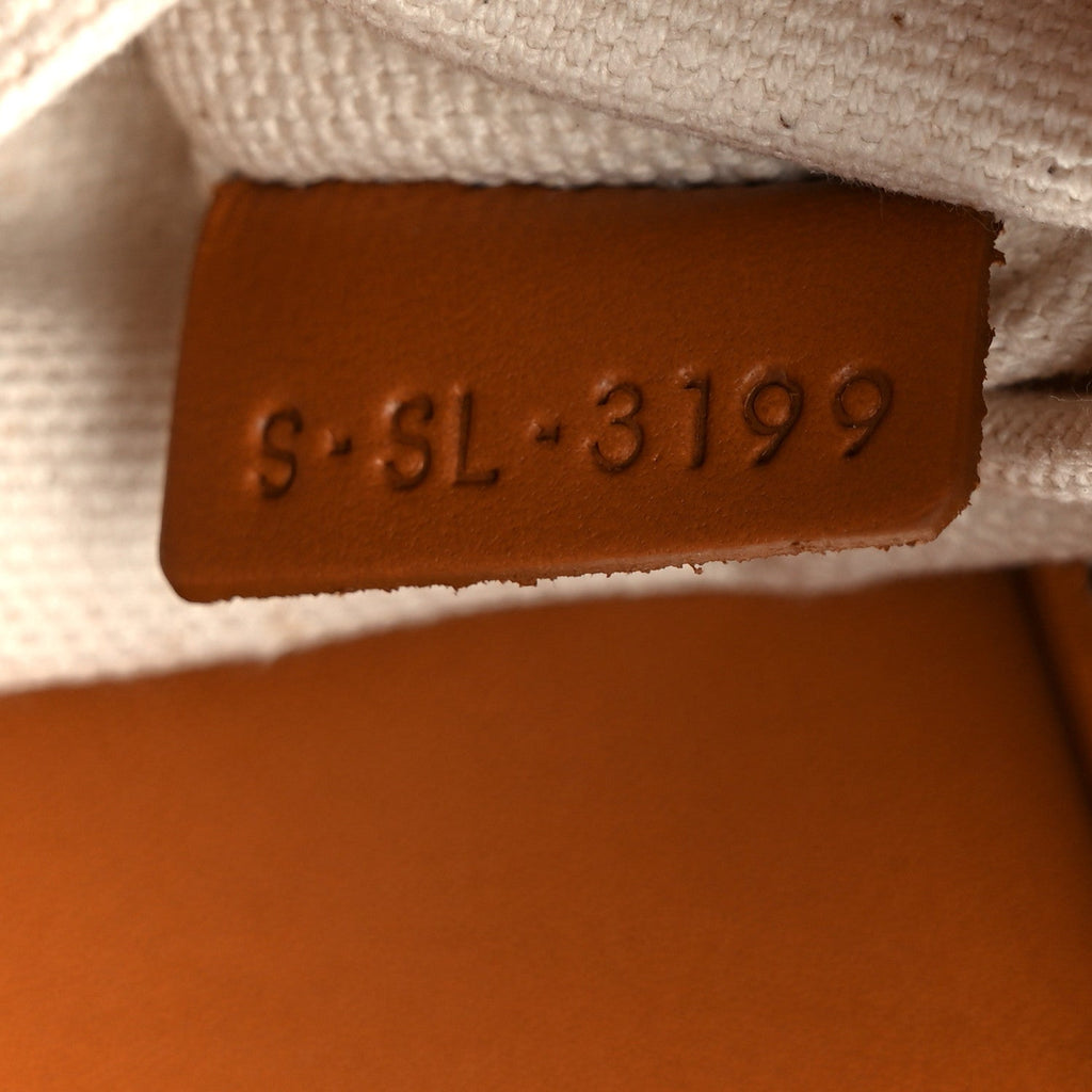 Canvas Calfskin Logo Print Small Vertical Cabas Natural Tan