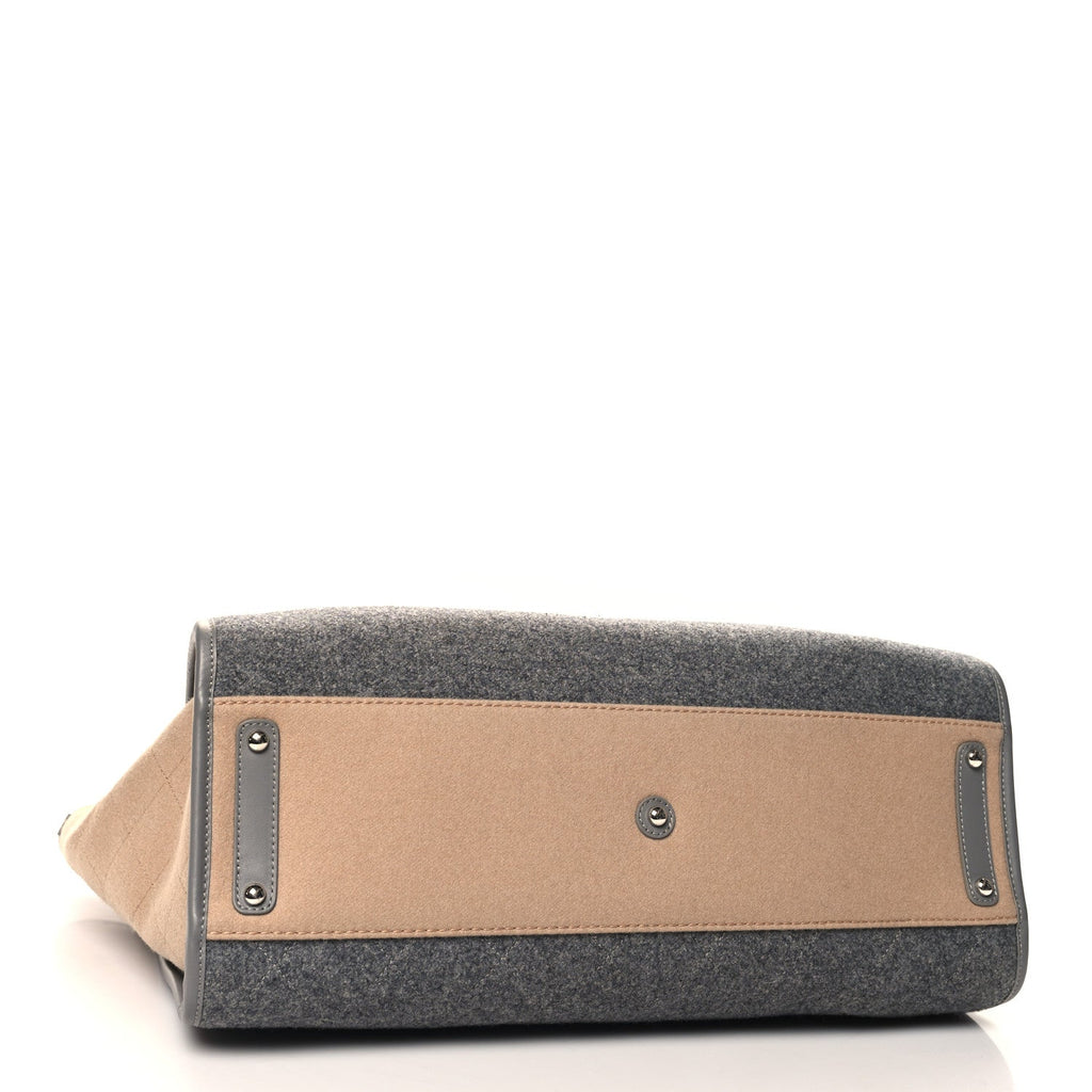 Wool Felt Large Deauville Tote Grey Beige
