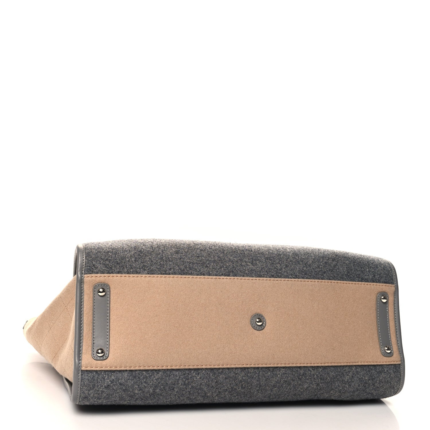 Wool Felt Large Deauville Tote Grey Beige