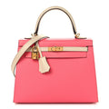 Epsom Bi-Color Horseshoe Kelly Sellier 25 Rose Azalee Craie