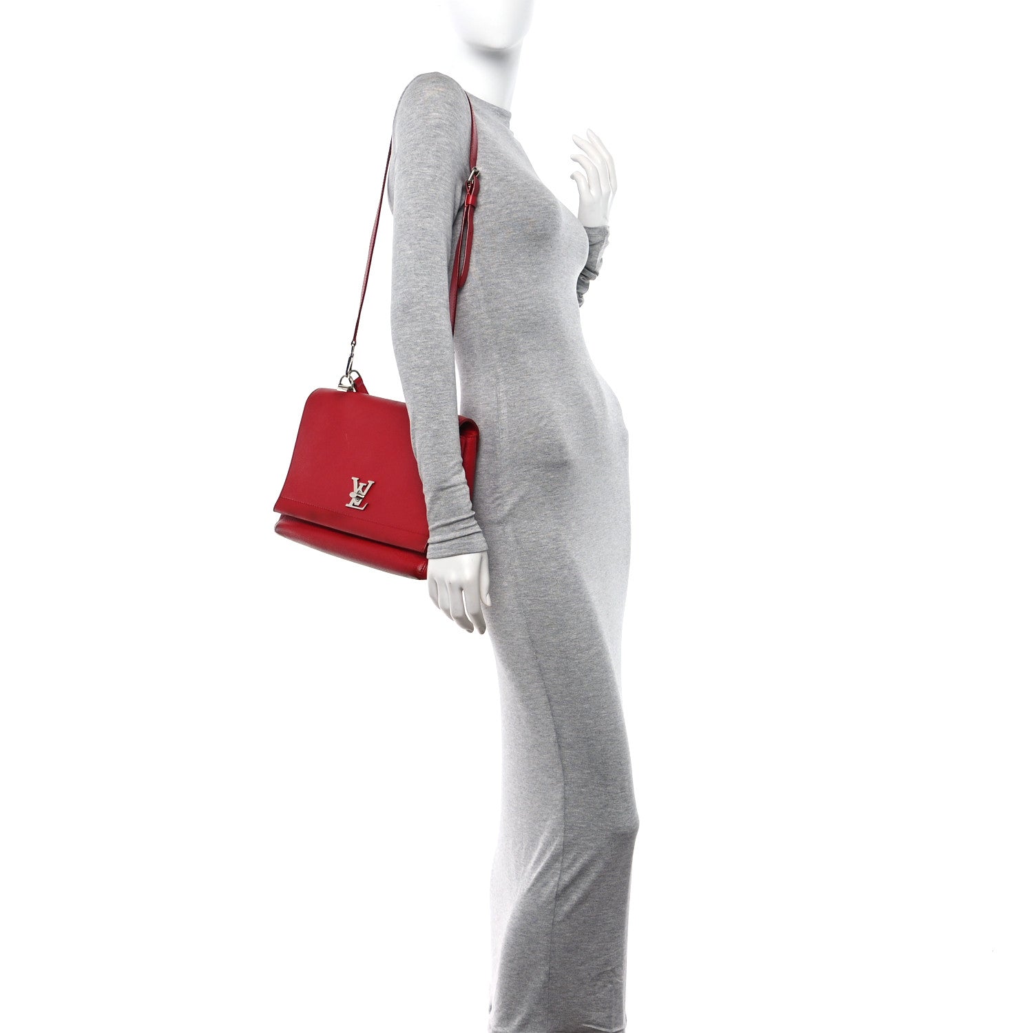 Soft Calfskin Lockme II Top Handle Rubis