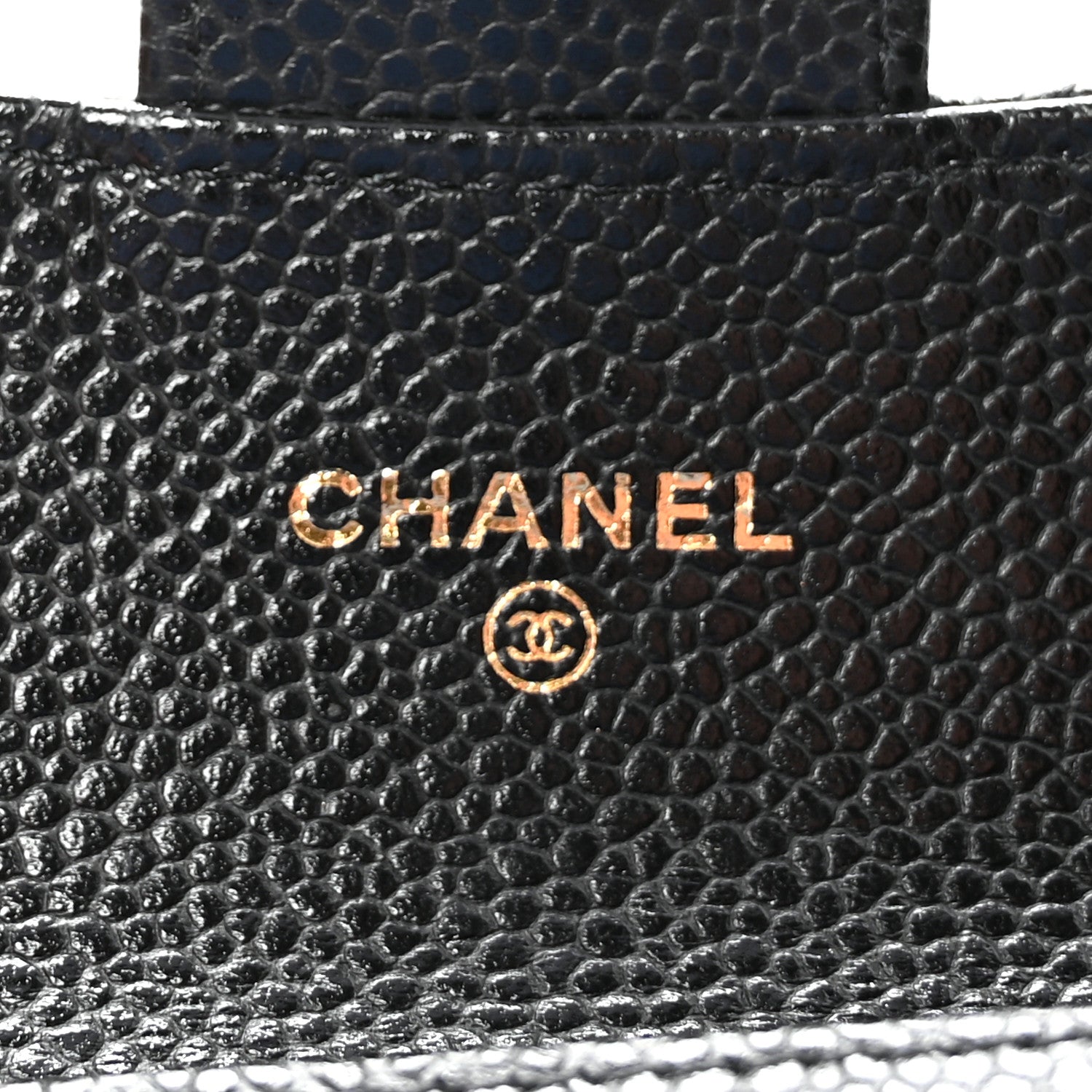 Caviar Quilted Flap  Holder Wallet Black