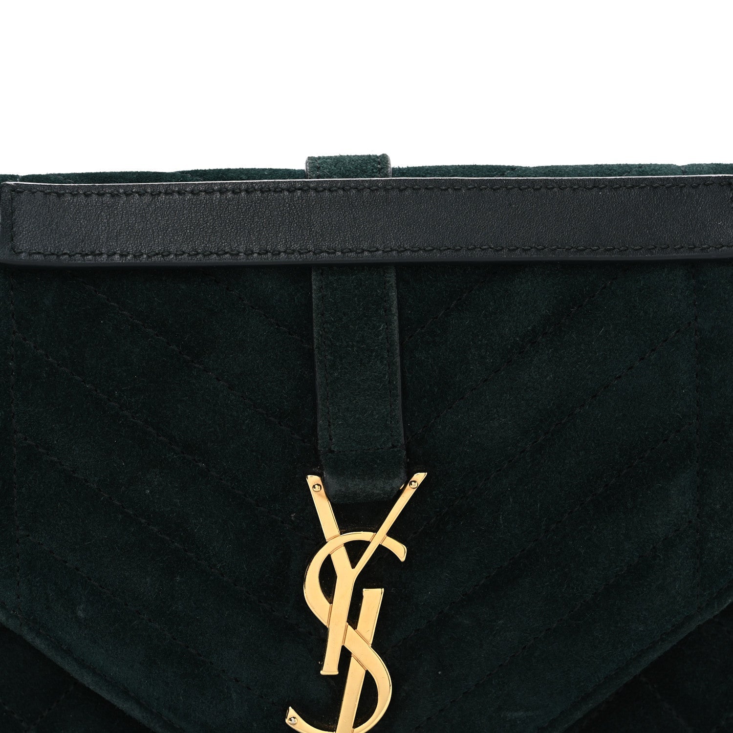 Suede Mixed Matelasse Triquilt Medium Monogram Envelope Satchel Algae