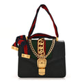 Calfskin Mini Sylvie Chain Shoulder Bag Black
