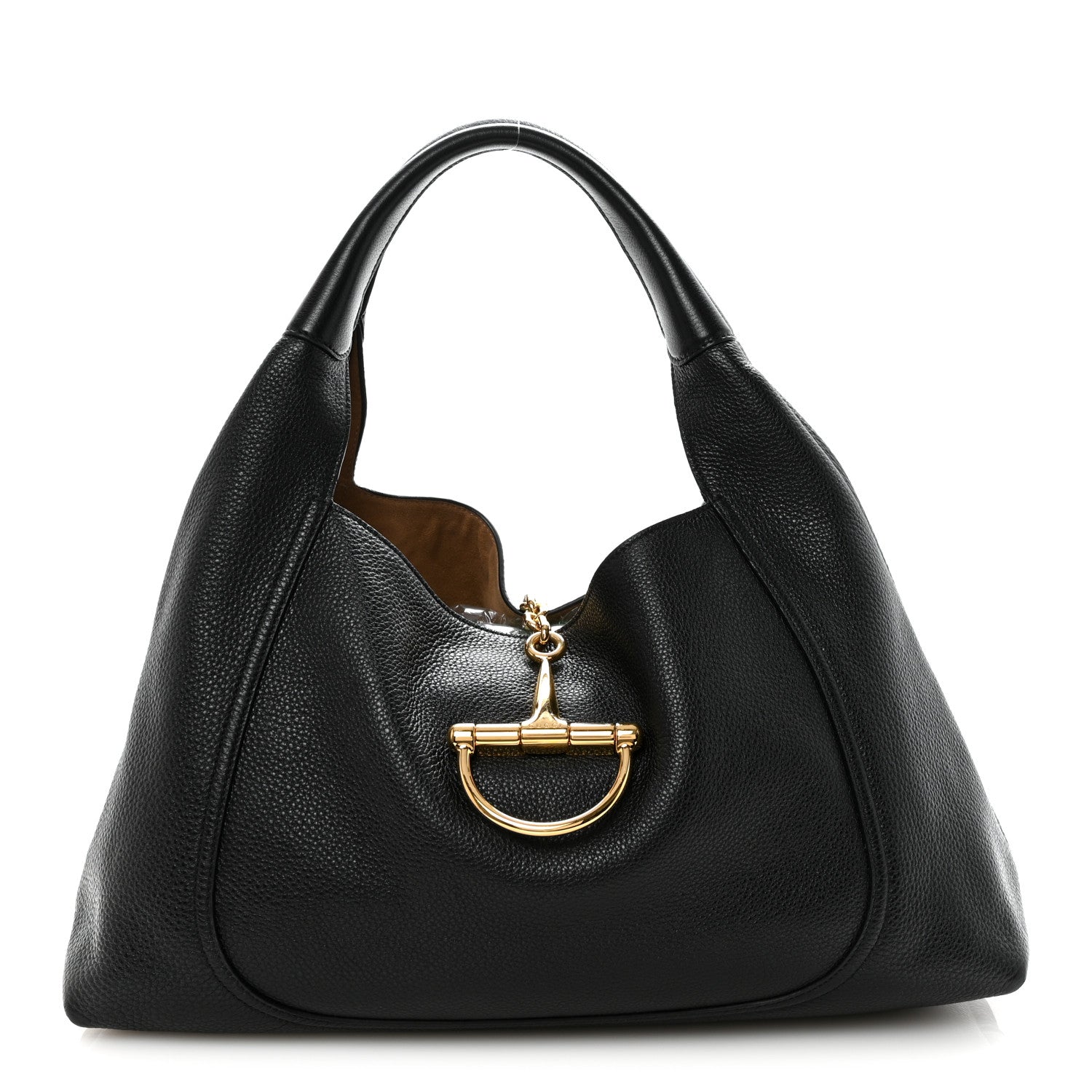 Grained Calfskin Softbit Maxi Shoulder Bag Black