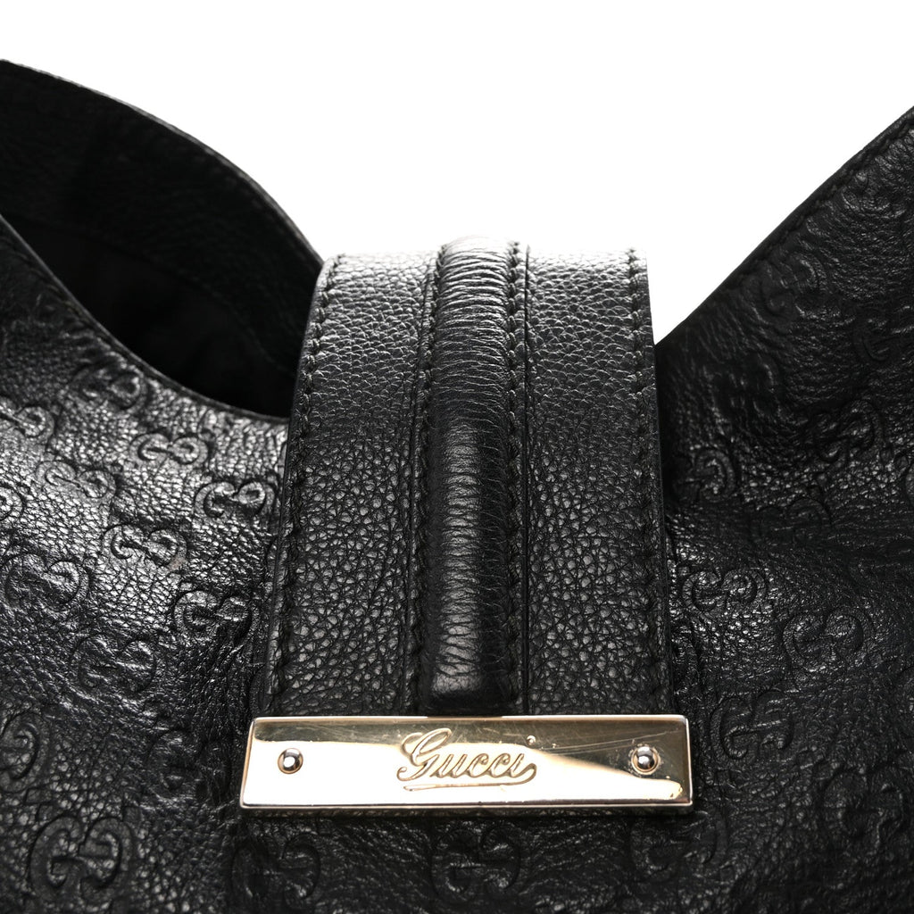 Guccissima Large New Ladies Web Hobo  Black