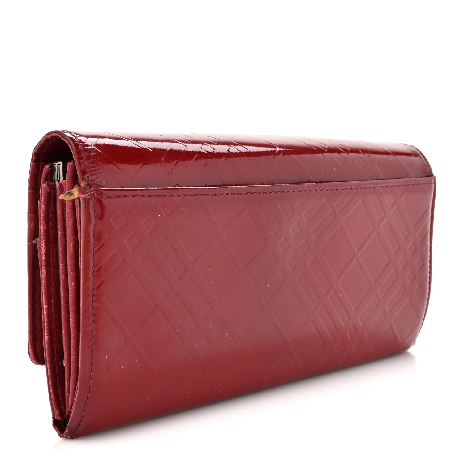 Patent Calfskin Wallet Red