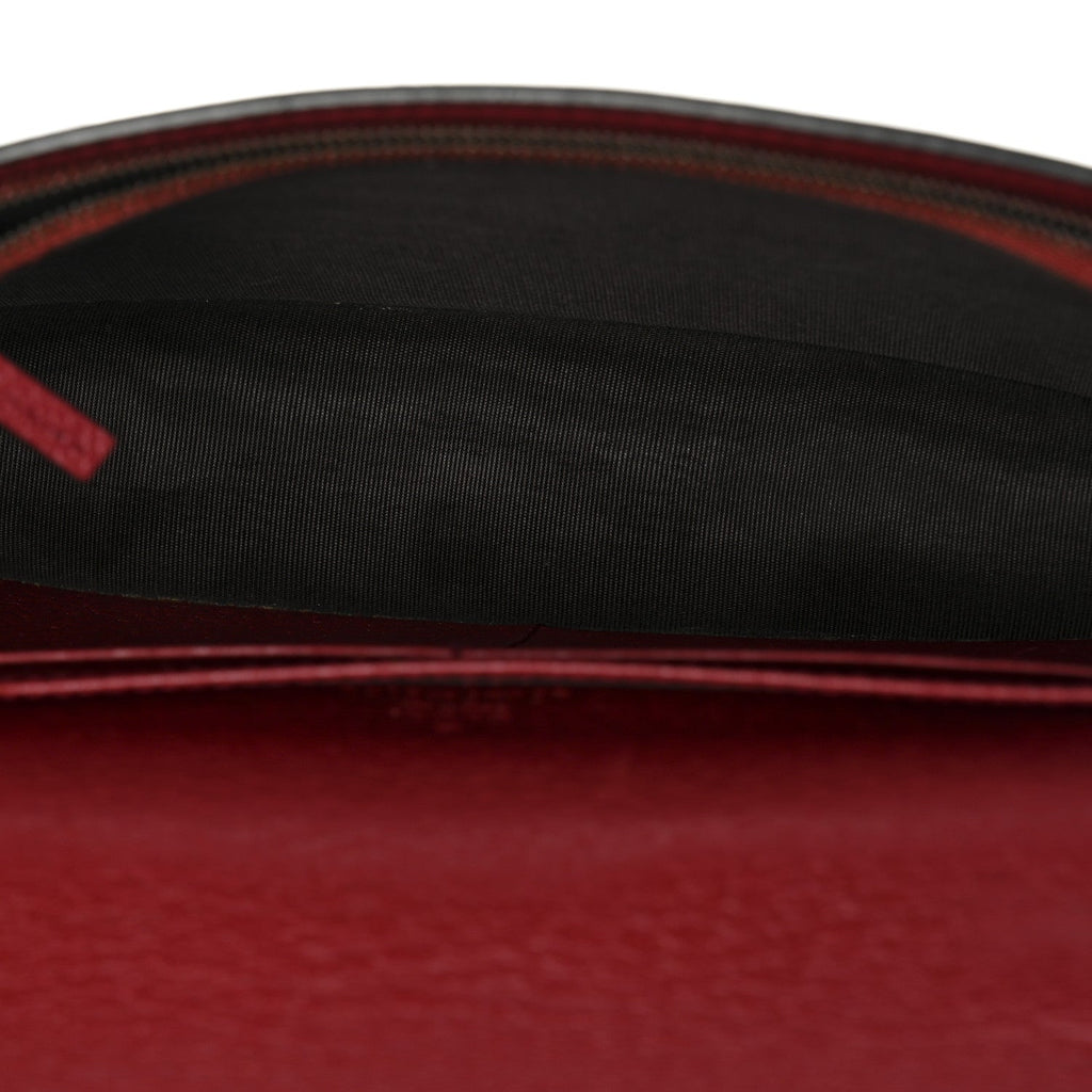 GG Supreme Monogram Web Queen Margaret Chain Wallet Red