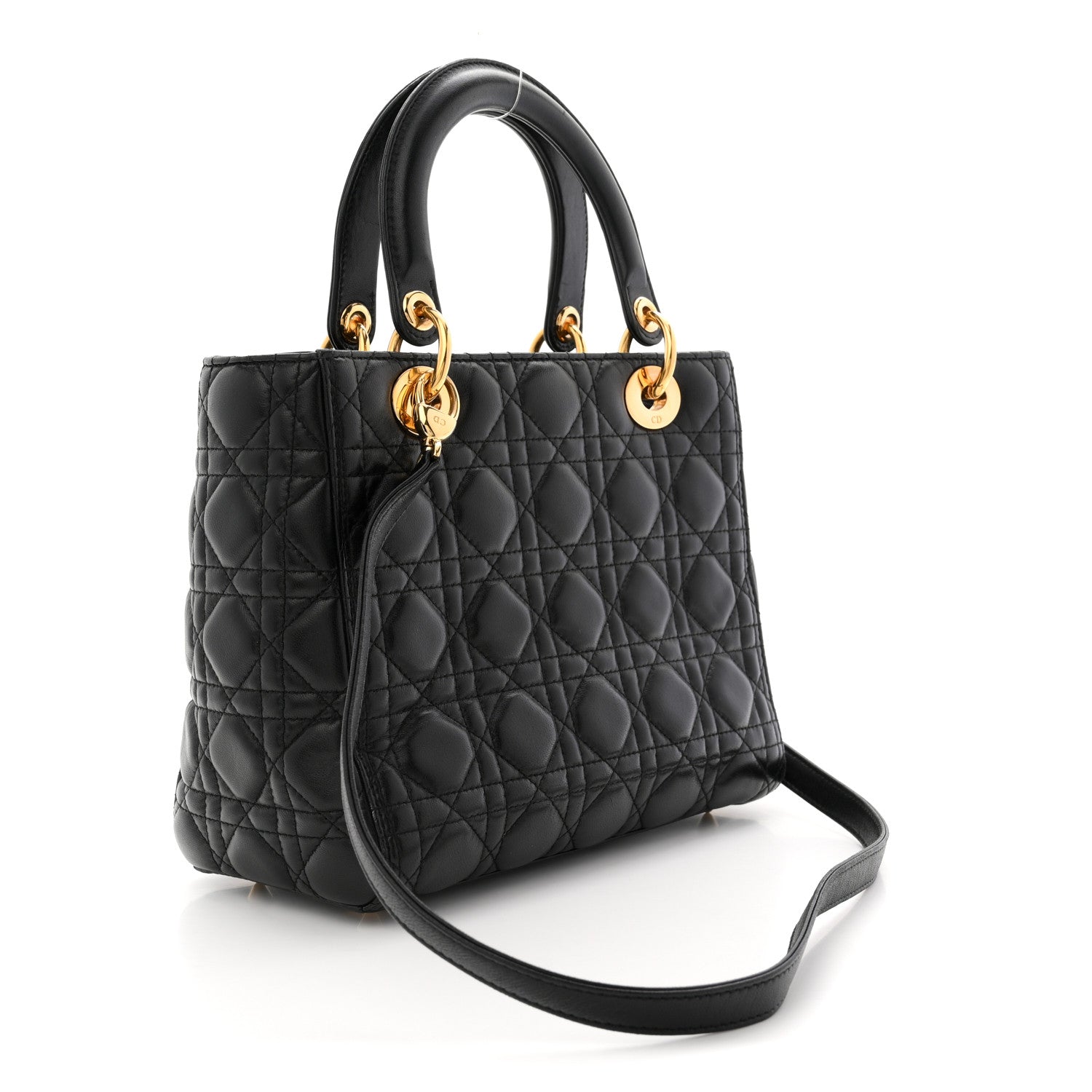 Lambskin Cannage Medium Lady Dior Black